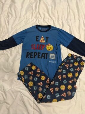 emoji™ Boys Blue 'Eat Sleep Repeat' Pajama Set